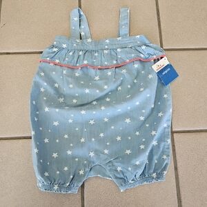 NWT Girls Infant Size 12 Months Celebrate! Patriotic Romper 4th Of July Stars
